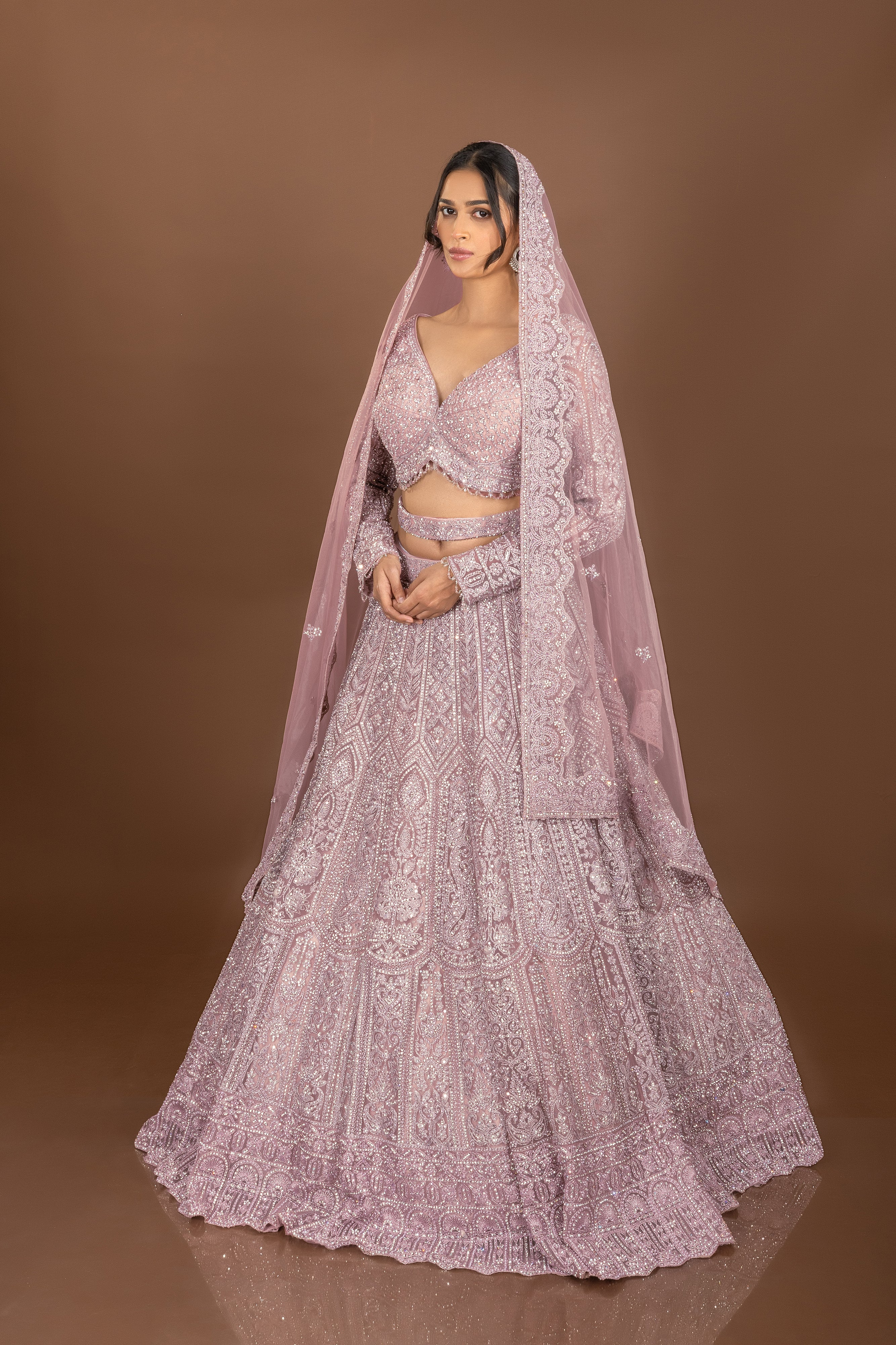 Royal Grandeur: Statement Mauve Color Designer Lehenga Choli