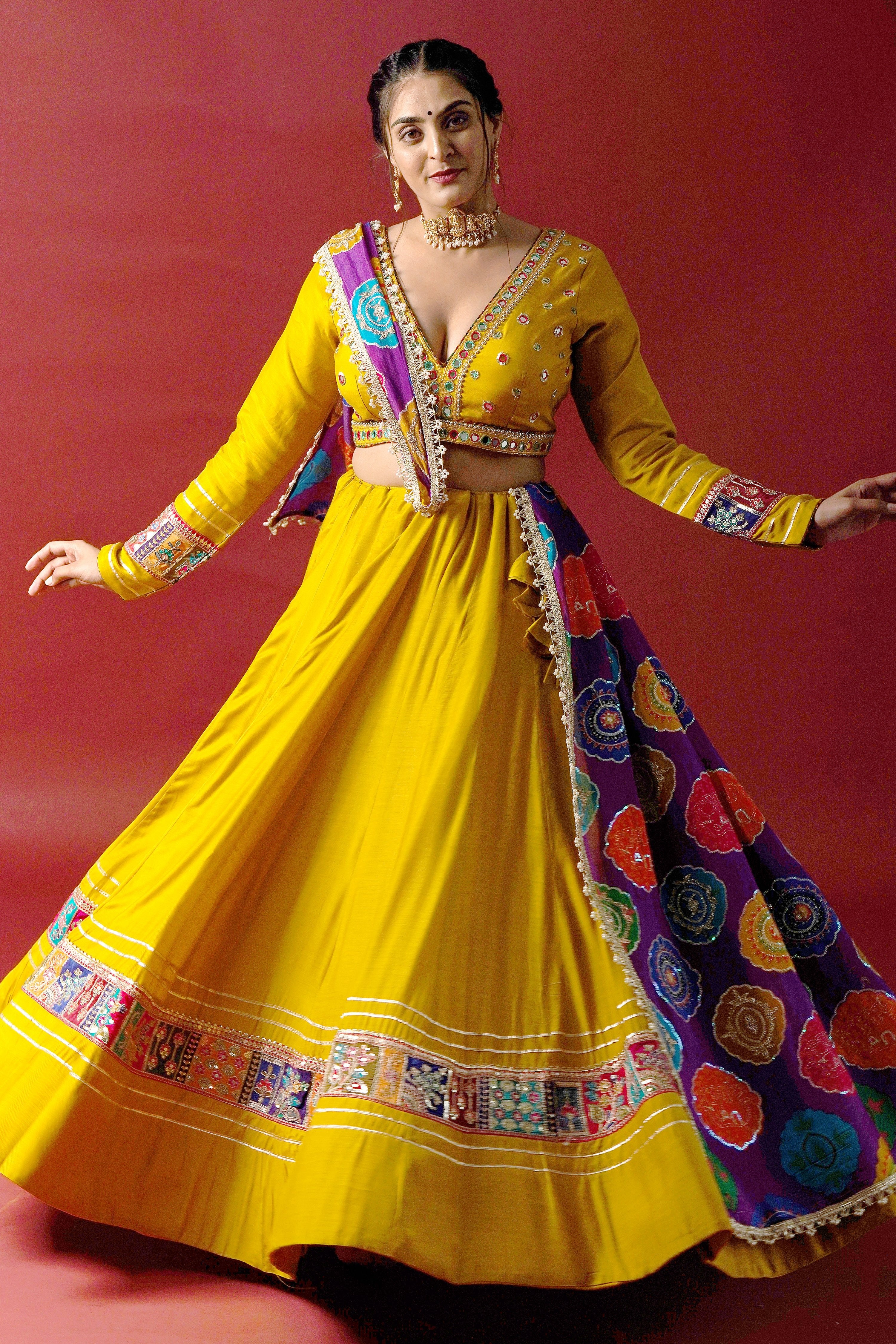 Yellow Premium Navratri Chaniya Choli with Stunning Dupatta – Palkhi Fashion