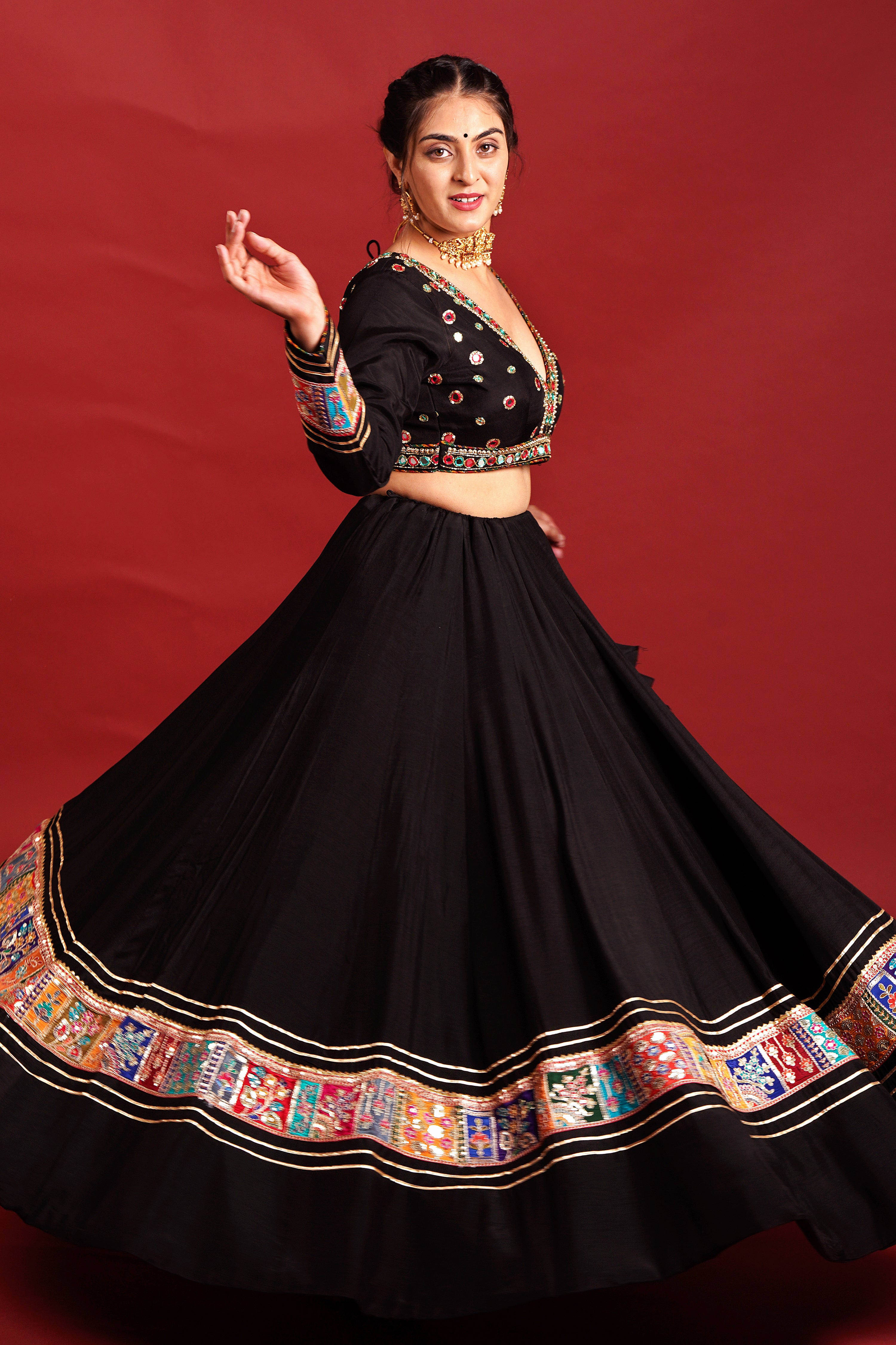 Black Premium Navratri Chaniya Choli with Stunning Dupatta – Palkhi Fashion