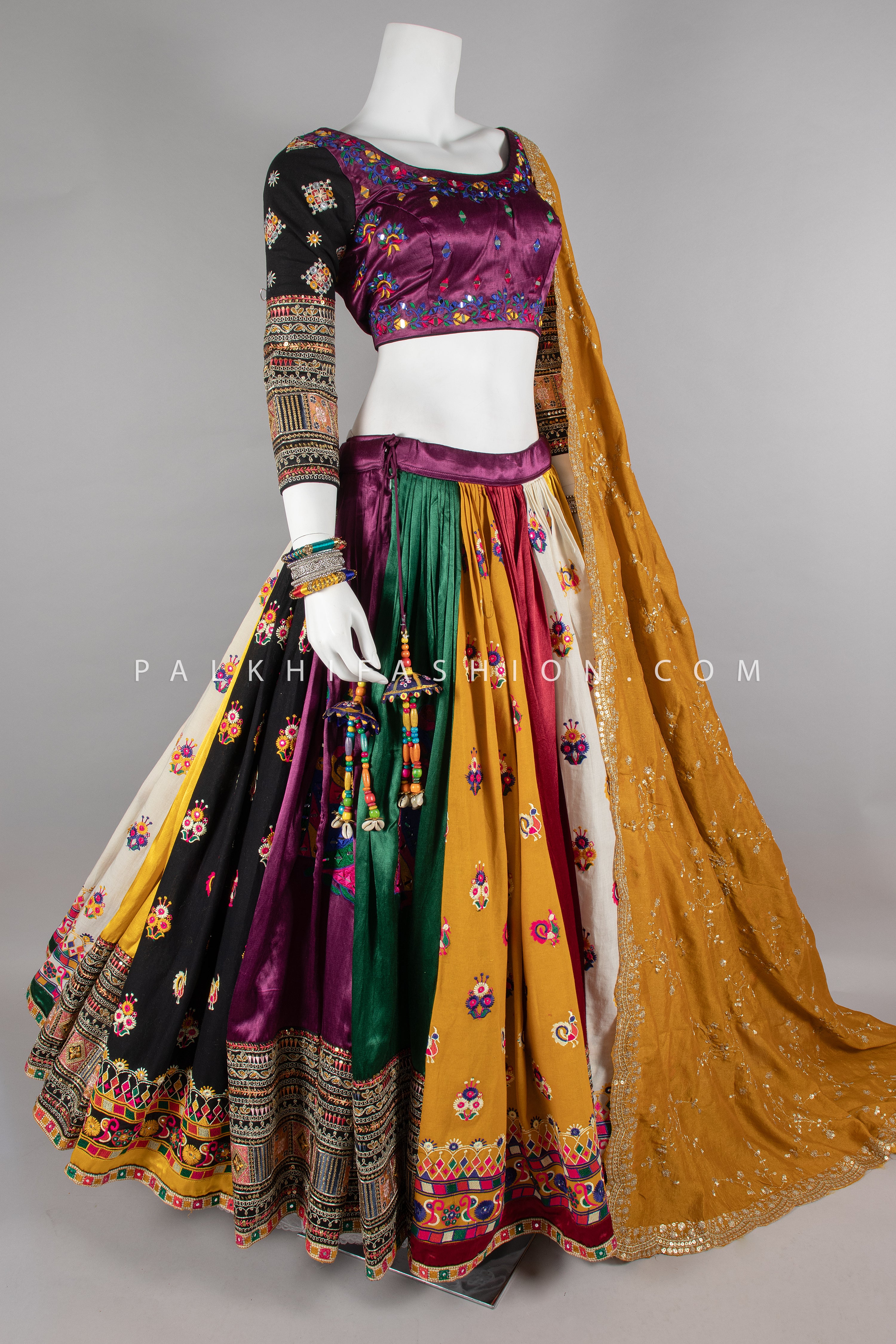 Designer Gaji Silk Navratri Chaniya Choli with Appealing Work – Palkhi Fashion
