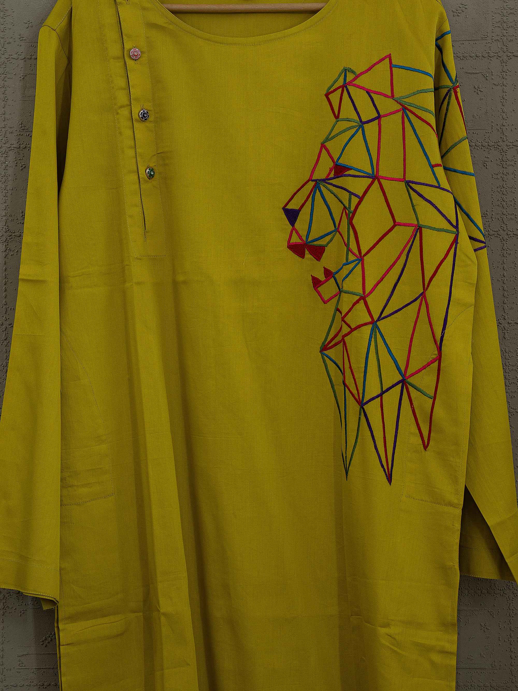 Garba Ready | Mustard Navratri Embroidered Kurta | Palkhi Fashion