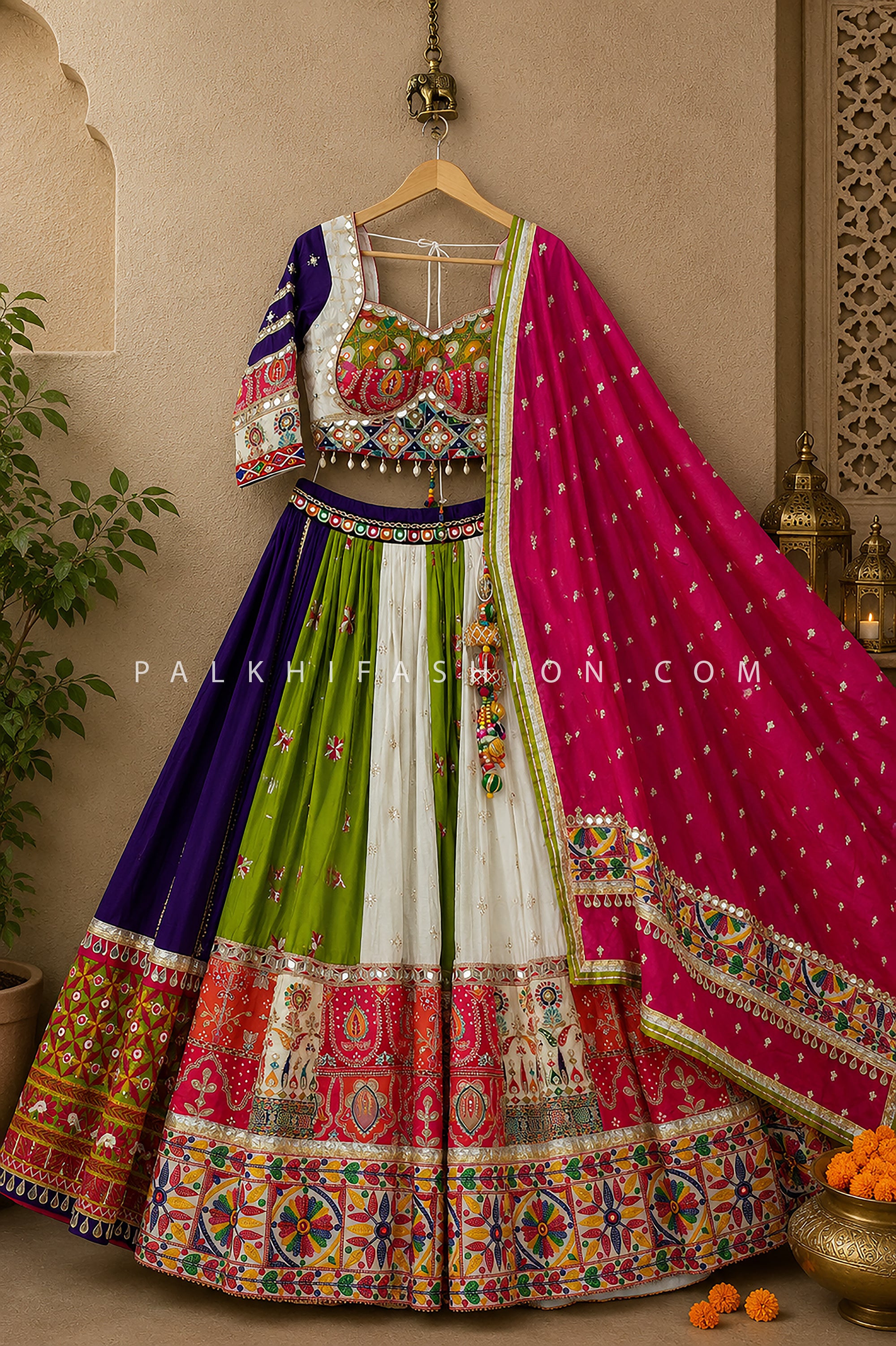 Festival Heirloom – Luxury Navratri Chaniya Choli with Gujarati Artisan Embroidery | Palkhi Fashion