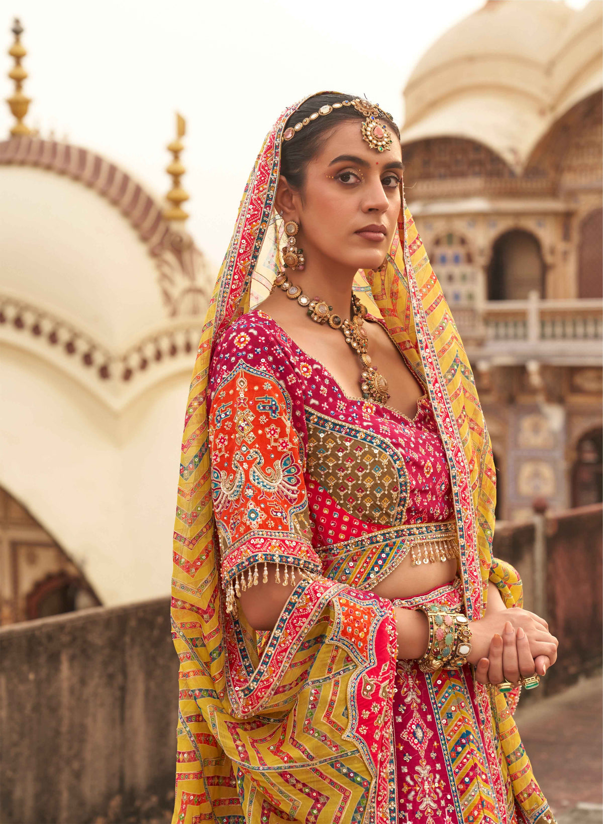 Traditional Hand Embellished Patola Silk Lehenga Set | Palkhi Fashion