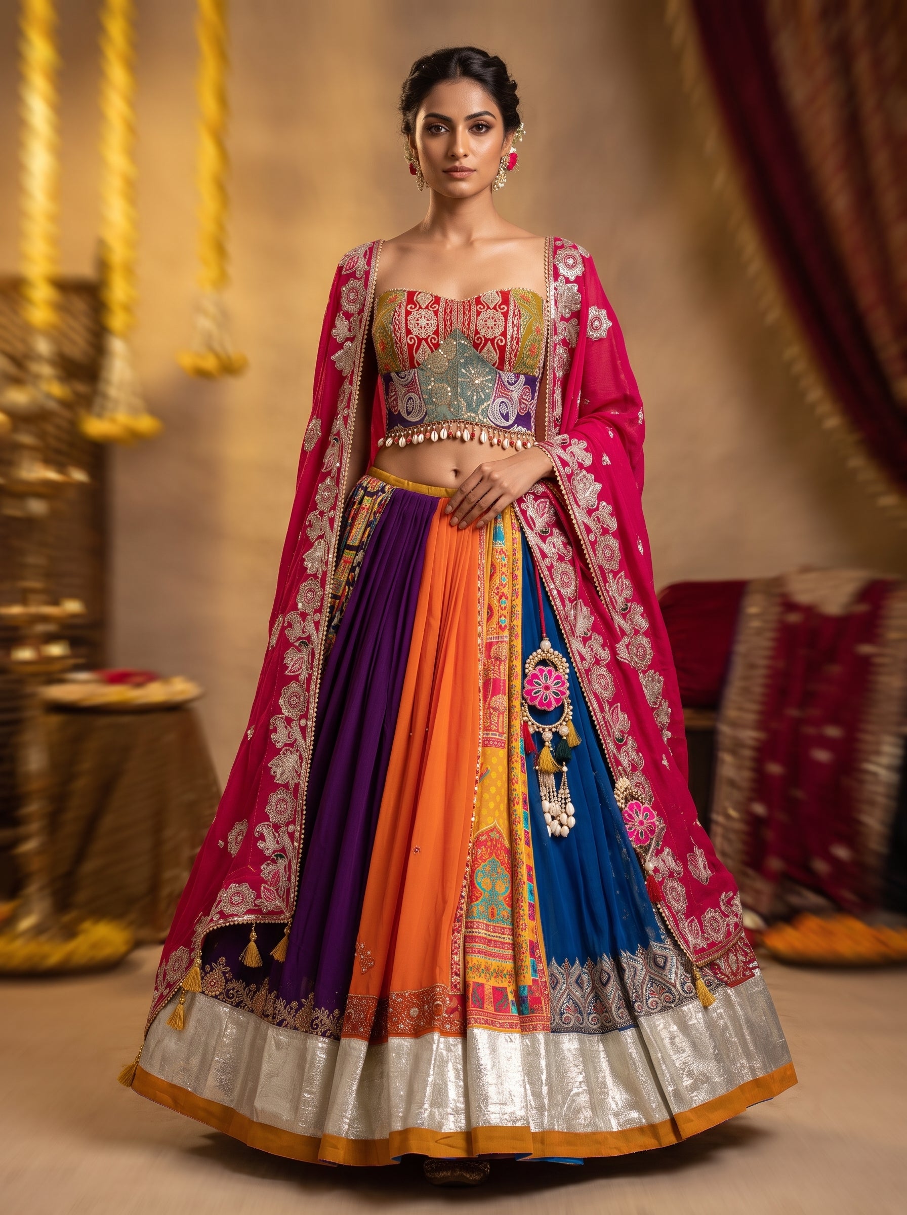 Vibrant Multicolor Georgette Navratri Chaniya Choli | Palkhi Fashion