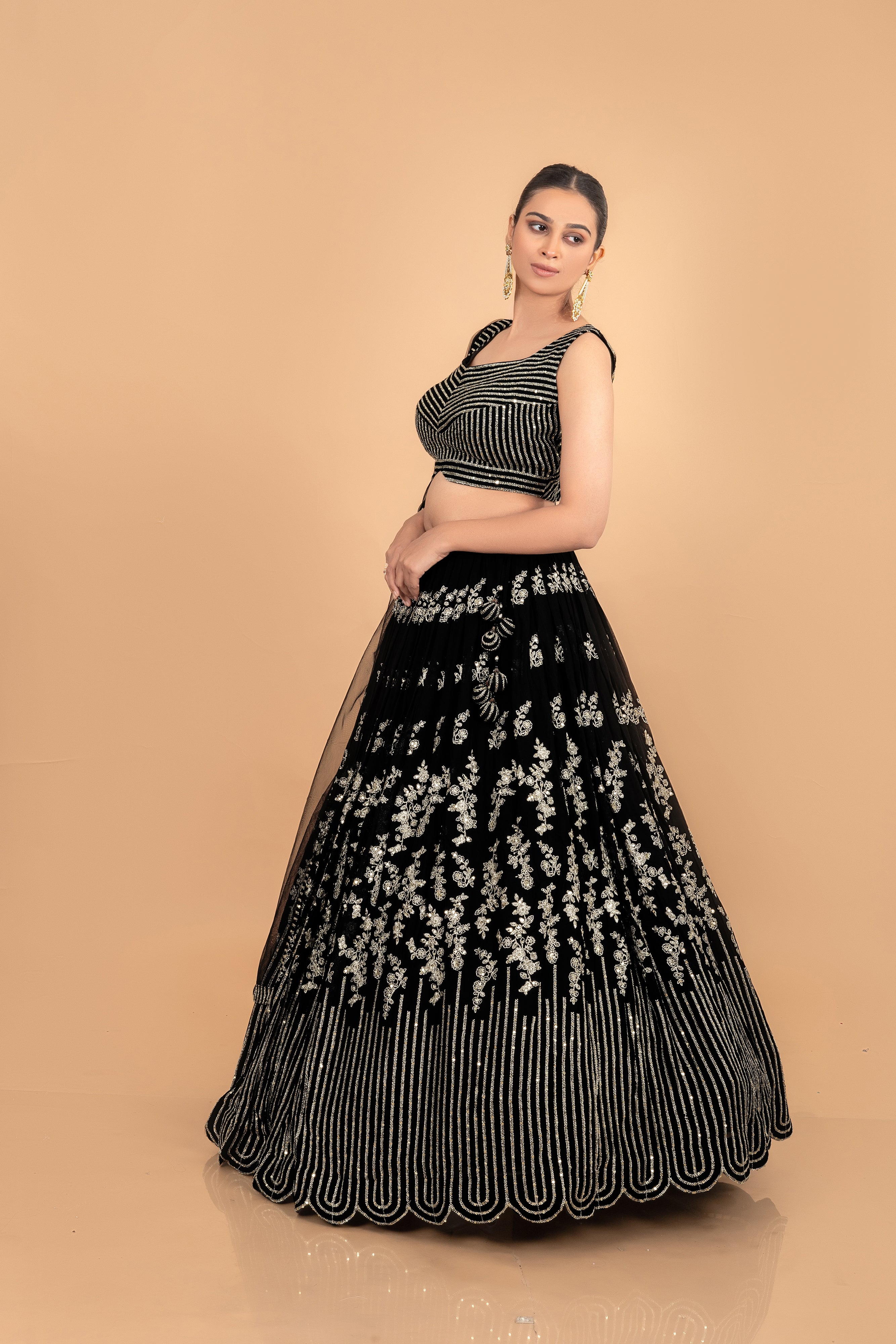 Modern Majesty: Black Designer Lehenga Choli With Appealing Designs