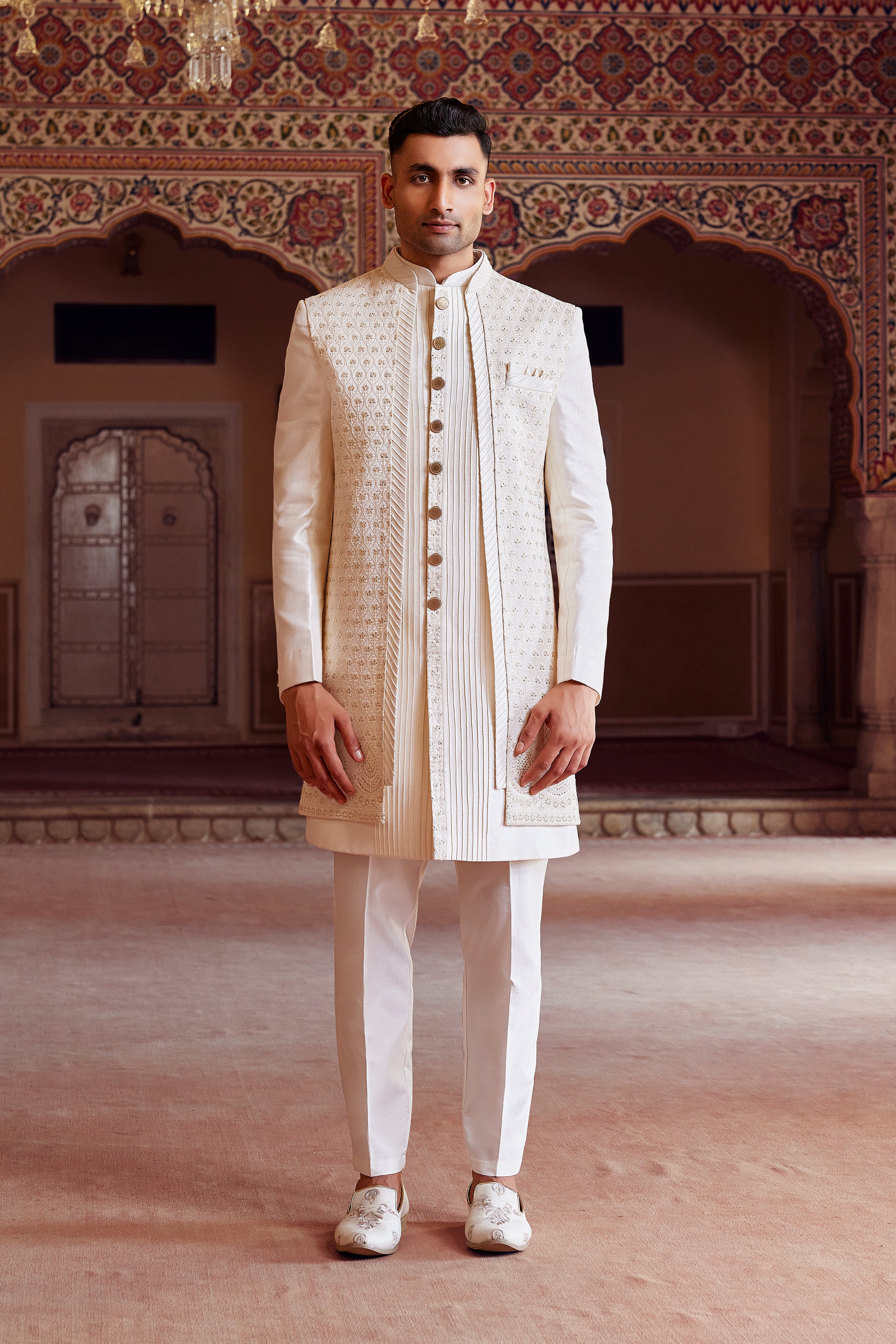 Opulent Indowestern Set | Handwork & Art Silk | Palkhi Fashion