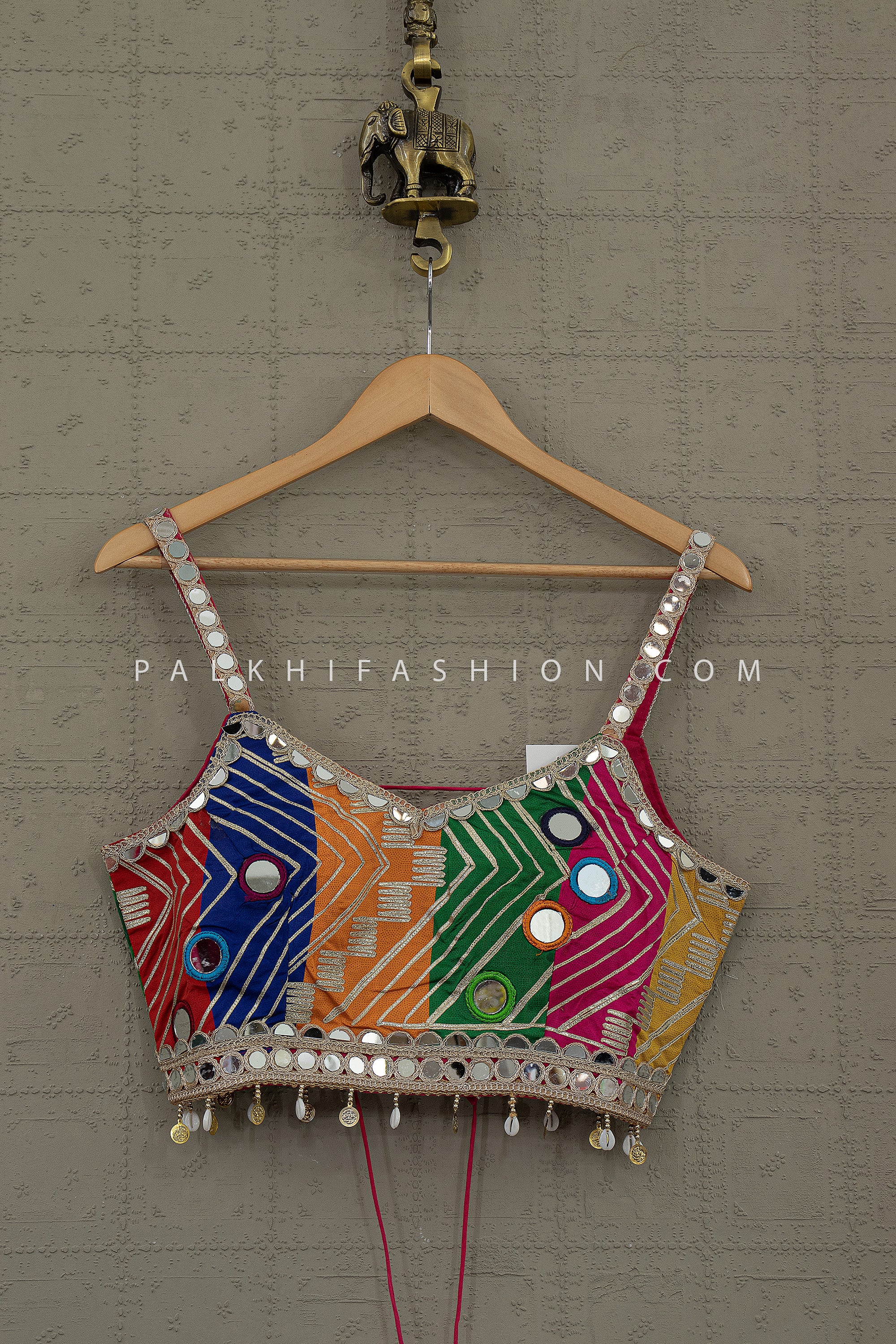 Heritage Mirror Luxe – Taupe Grey Navratri Chaniya Choli with Bandhani Dupatta | Palkhi Fashion