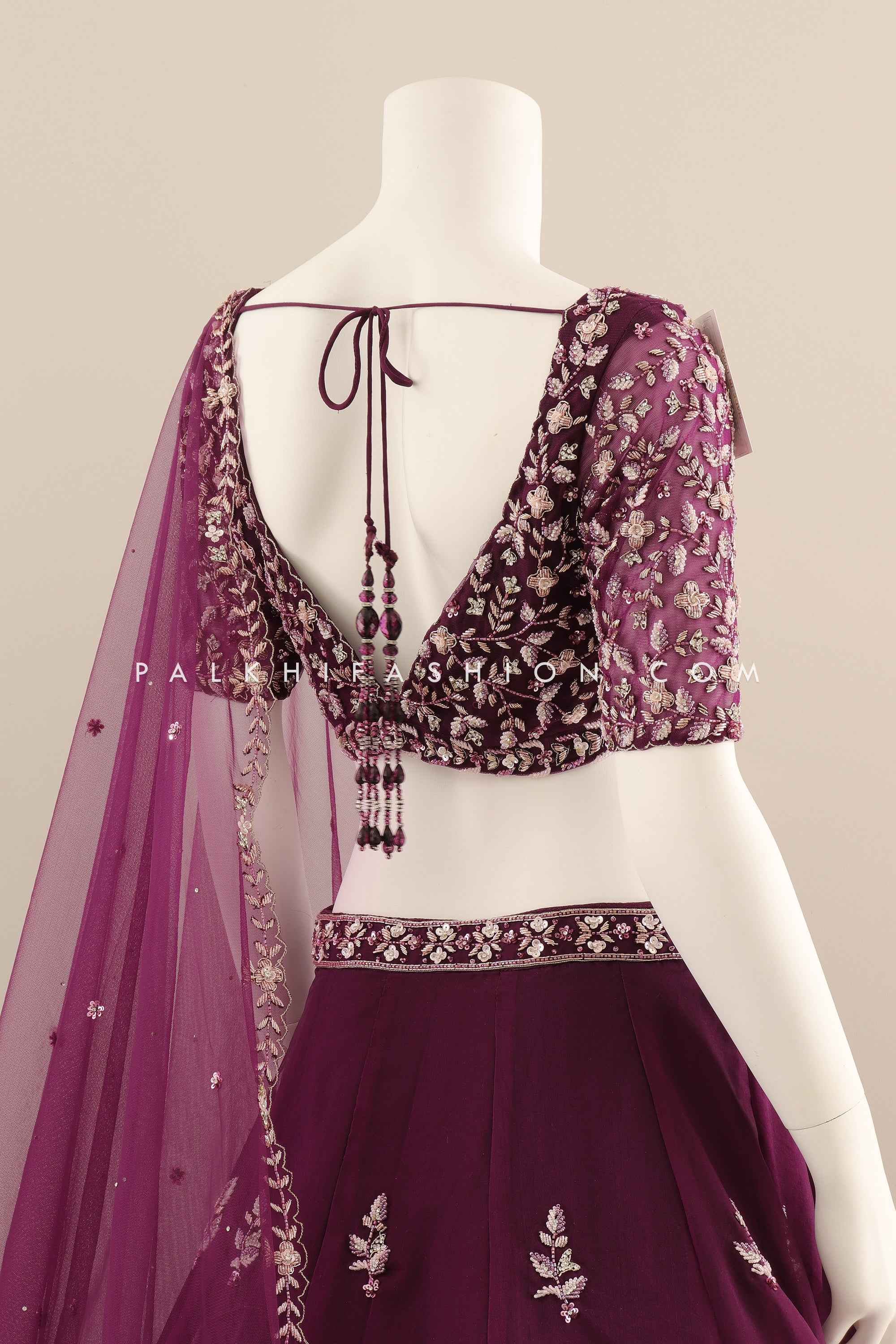 Wine and Shine: A Regal Designer Lehenga Choli