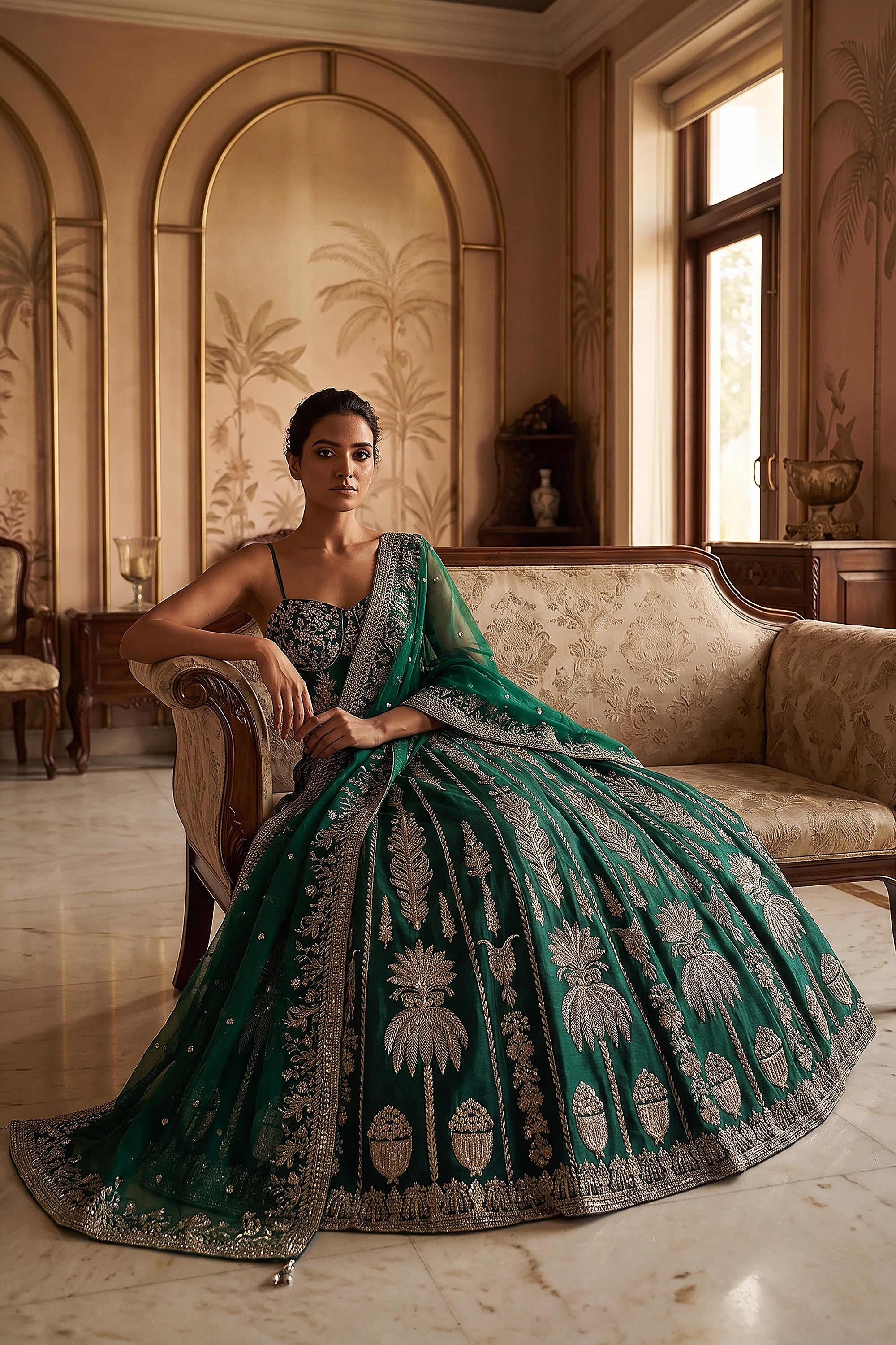 Royal Black Designer Inspired Corset Lehenga Choli with Hand Embroidery | Palkhi Fashion
