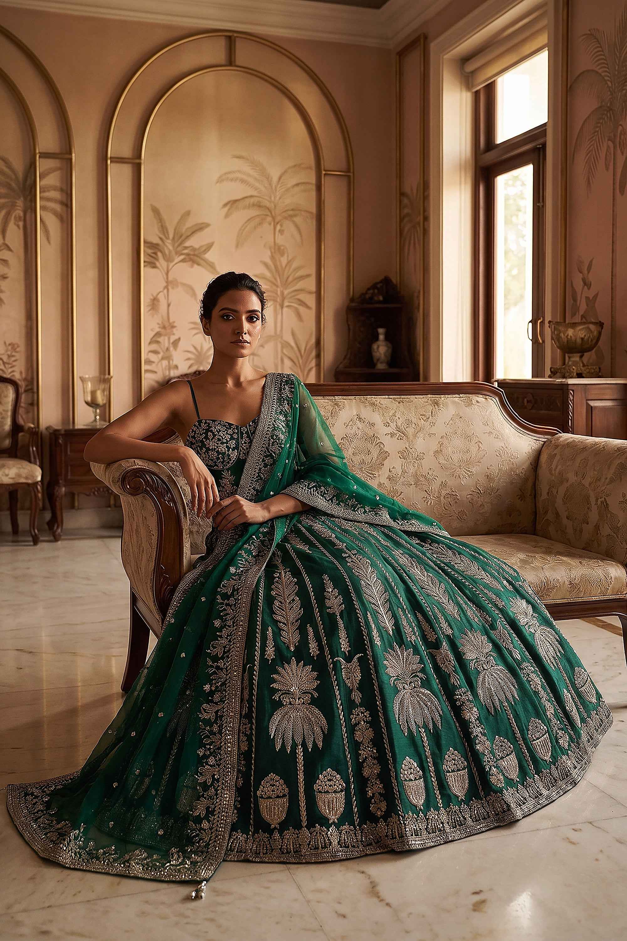 Royal Black Designer Inspired Corset Lehenga Choli with Hand Embroidery | Palkhi Fashion