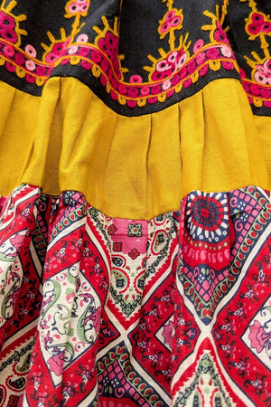 Black Cotton Chaniya Choli for Girls with Handcrafted Embroidery ā Palkhi Fashion