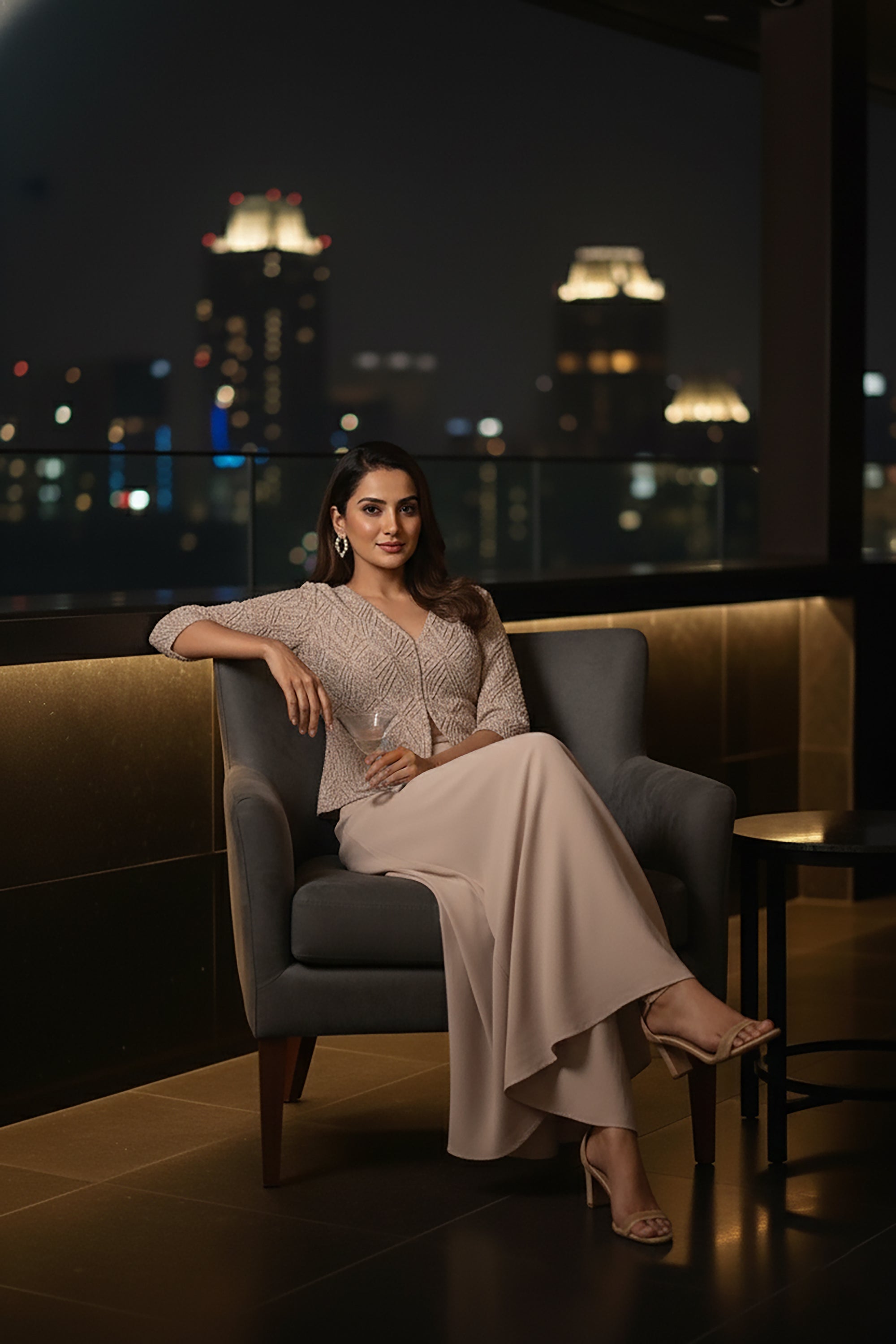 Blush Mirage: Hand - Embroidered Jacket Palazzo Set – Palkhi Fashion