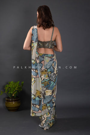 Celebrity - Style Ready - to - Wear Designer Saree With Embellished Blouse– Palkhi Fashion