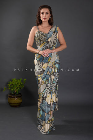 Celebrity - Style Ready - to - Wear Designer Saree With Embellished Blouse– Palkhi Fashion