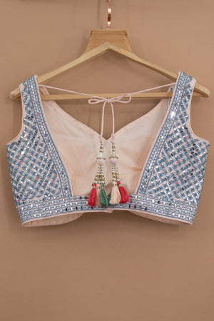 🤍 Celestial Heirloom: Pastel Mirror - Work Designer Lehenga Choli – Palkhi Fashion