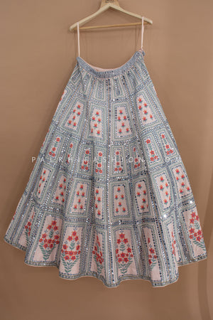🤍 Celestial Heirloom: Pastel Mirror - Work Designer Lehenga Choli – Palkhi Fashion