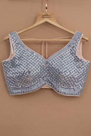 🤍 Celestial Heirloom: Pastel Mirror - Work Designer Lehenga Choli – Palkhi Fashion