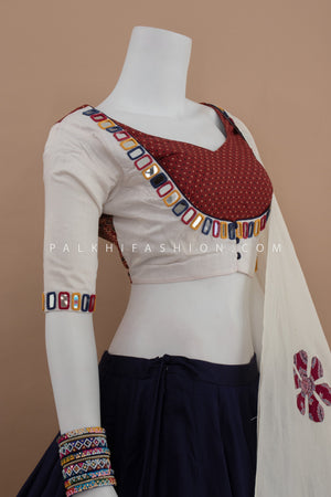 Designer Blue Mulmul Cotton Navratri Chaniya Choli– Palkhi Fashion