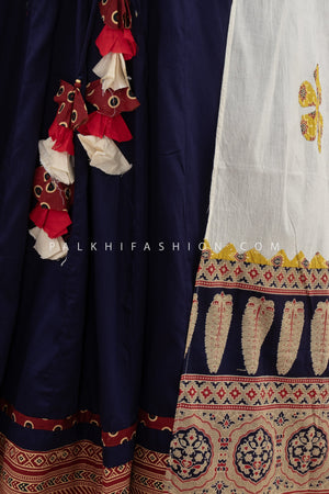 Designer Blue Mulmul Cotton Navratri Chaniya Choli– Palkhi Fashion