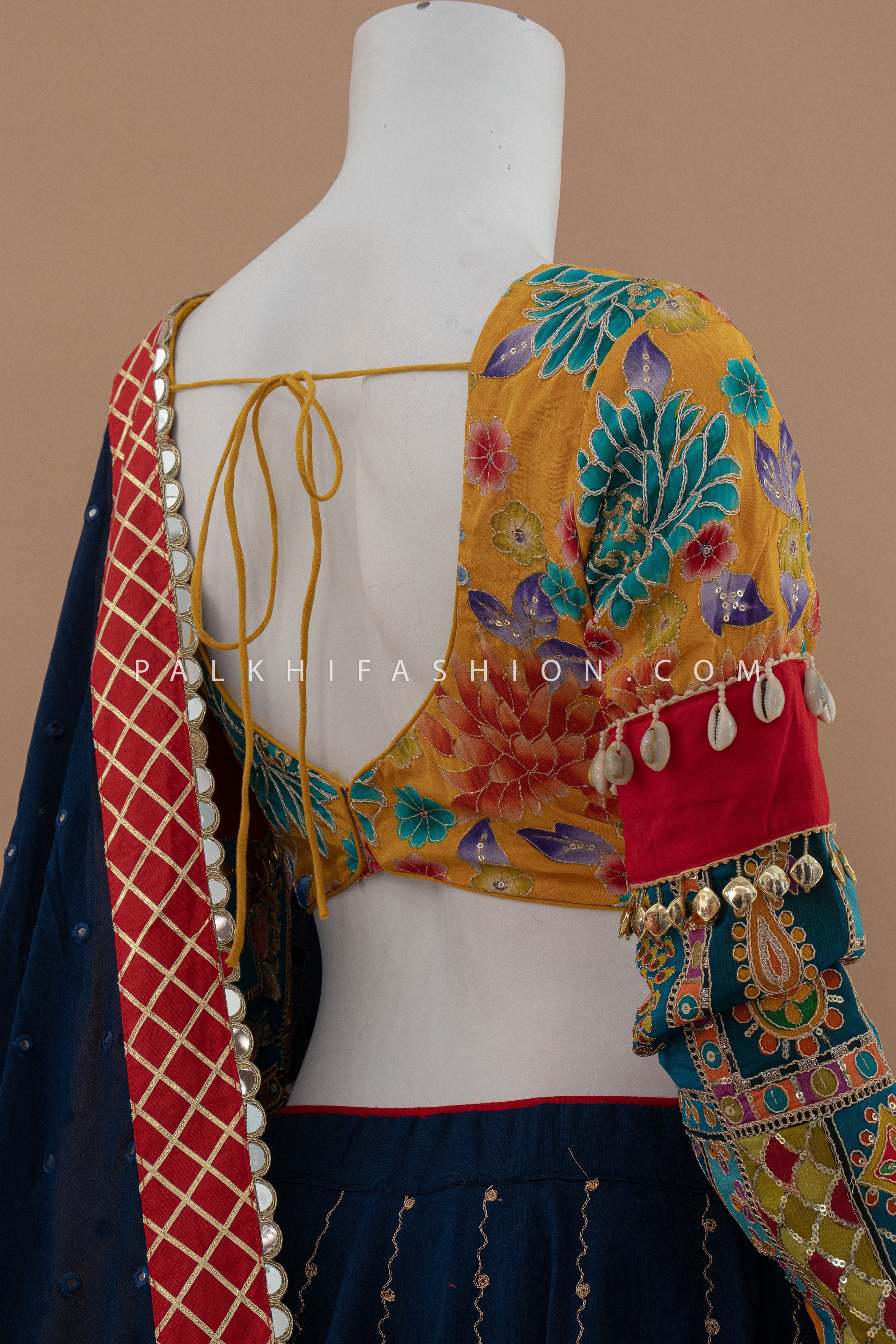 Designer Blue Soft Silk Chaniya Choli with Peacock Motifs & Embroidery – Palkhi Fashion