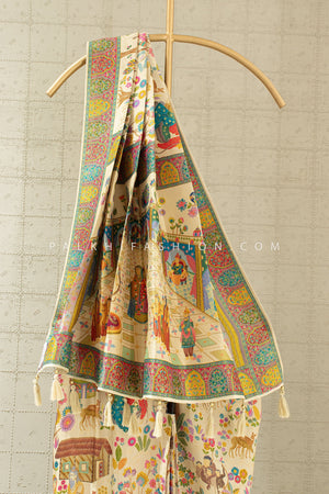 🪔 Divine Drapes: Ramayana Heritage Silk Saree – Palkhi Fashion