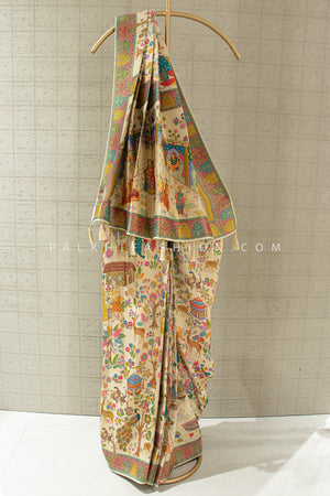 🪔 Divine Drapes: Ramayana Heritage Silk Saree – Palkhi Fashion