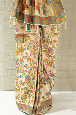 🪔 Divine Drapes: Ramayana Heritage Silk Saree – Palkhi Fashion