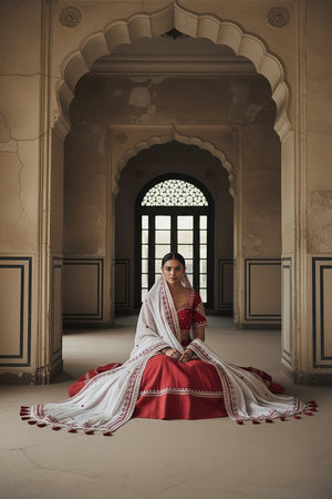 Elegant Maroon Navratri Chaniya Choli with Mirror & Embroidery – Palkhi Fashion