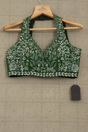 π Emerald Bloom: Hand - Embroidered Green Lehenga Choli β Palkhi Fashion