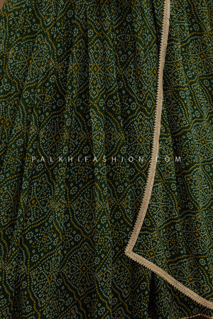 Emerald Spin: Georgette Full - Flair Bandhani Chaniya Choli – Palkhi Fashion