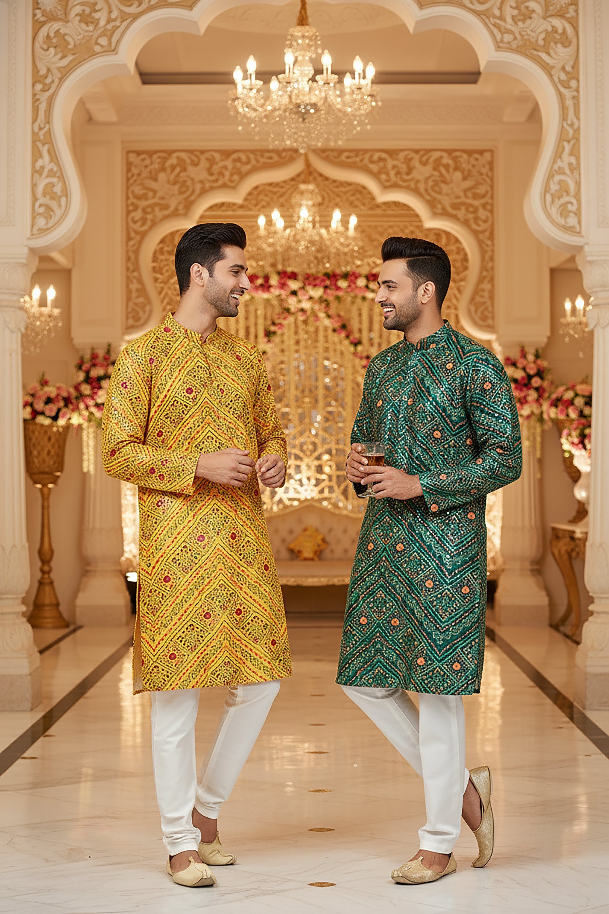 🪔 Festive Bandhani Charm: Traditional Kurta Pants Set – Palkhi Fashion