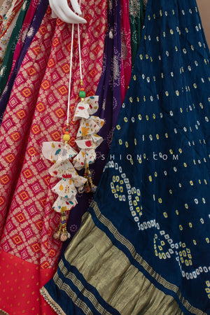 Festive Flair: Multicolor Chaniya Choli with Spaghetti Blouse & Bandhni Silk Dupatta – Palkhi Fashion