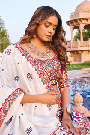 Festive Glow: Blue Mirror Work Navratri Chaniya Choli Set – Palkhi Fashion