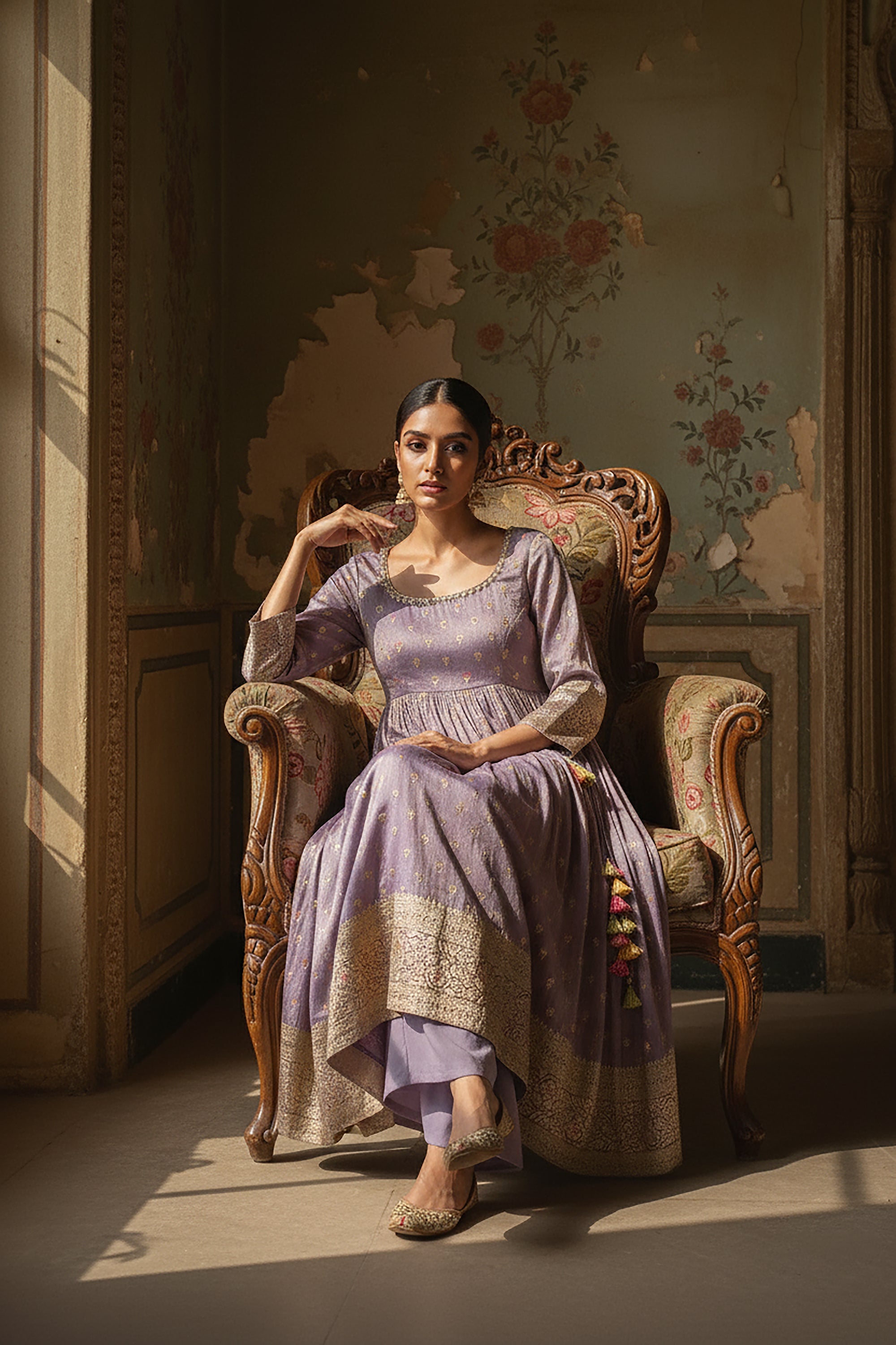Festive Lilac Naira - Cut Palazzo Ensemble with Attractive Dupatta – Palkhi Fashion USA