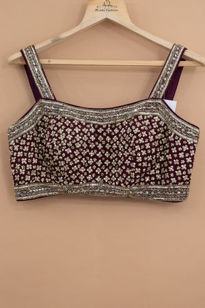 Gilded Wine: Wine Banarasi Silk Brocade Designer Lehenga Choli – Palkhi Fashion