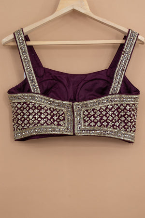 Gilded Wine: Wine Banarasi Silk Brocade Designer Lehenga Choli – Palkhi Fashion