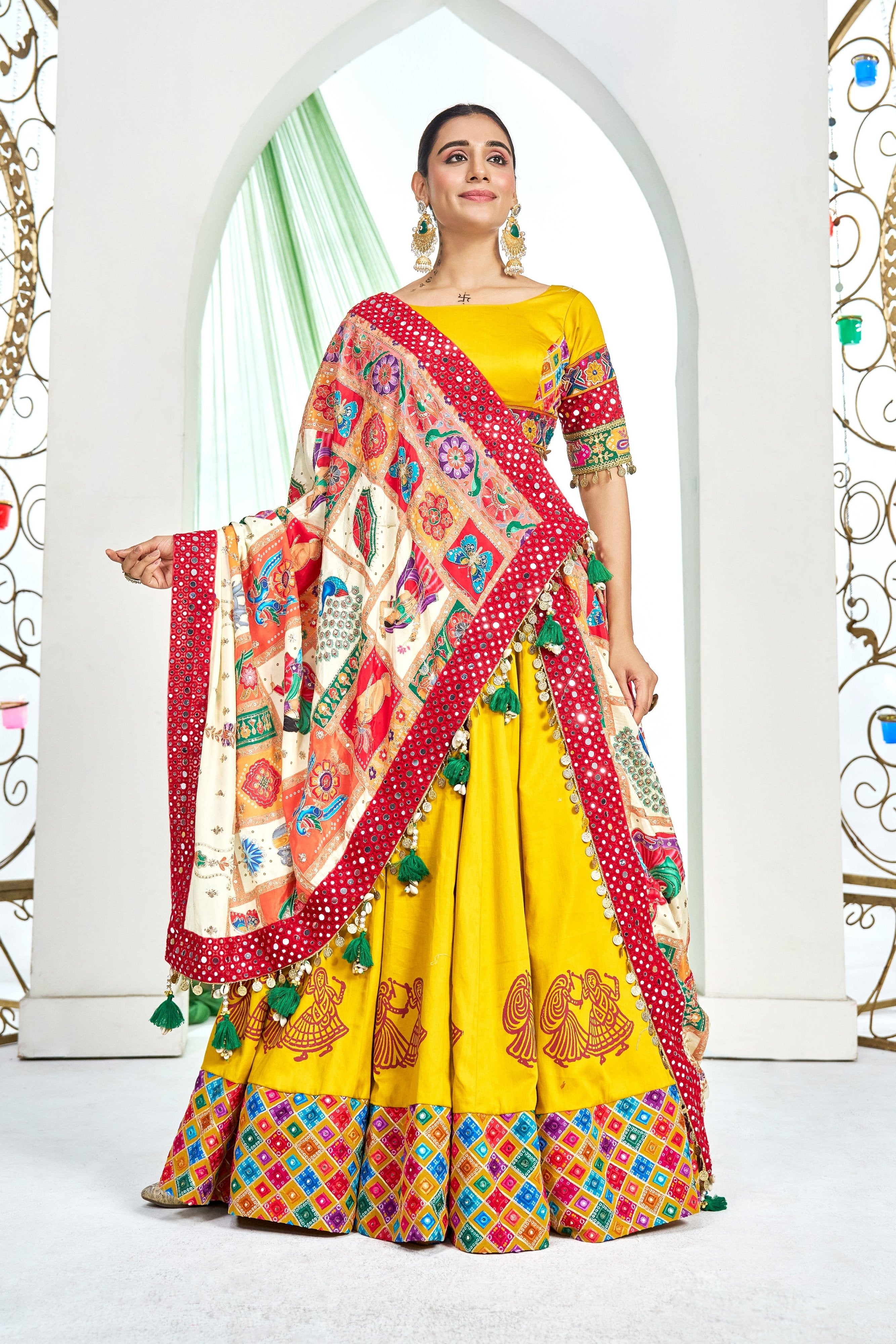 ✨ Golden Grace: Light Mustard Designer Navratri Chaniya Choli with Stunning Dupatta – Palkhi Fashion