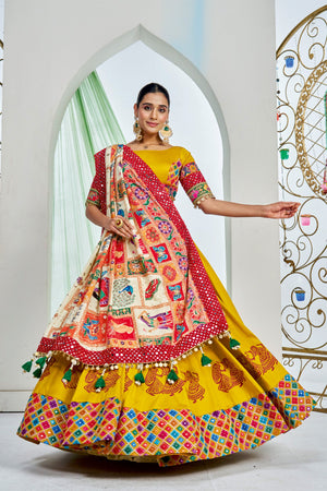 ✨ Golden Grace: Light Mustard Designer Navratri Chaniya Choli with Stunning Dupatta – Palkhi Fashion