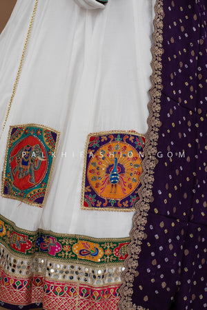 ✨ Heritage Glow: White Premium Chaniya Choli with Heritage Work – Palkhi Fashion