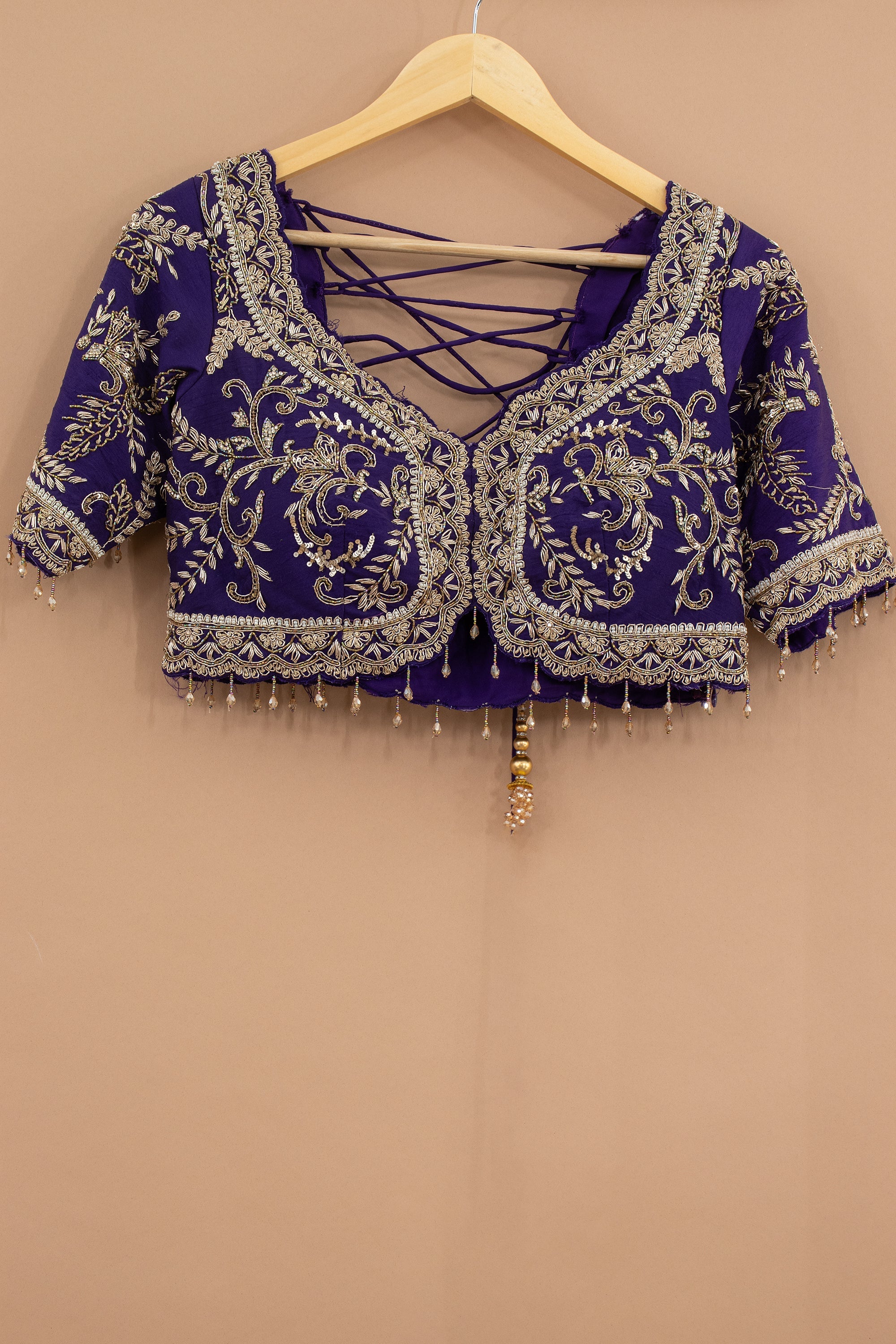 Heritage Lilac: Banarasi Silk Lehenga Choli with Purple Hand - Embroidered Blouse – Palkhi Fashion