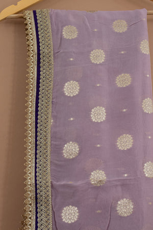 Heritage Lilac: Banarasi Silk Lehenga Choli with Purple Hand - Embroidered Blouse – Palkhi Fashion