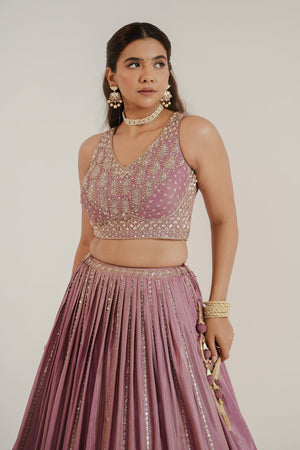 Lavish Mauve Lehenga Choli with Bead & Handwork – Palkhi Fashion