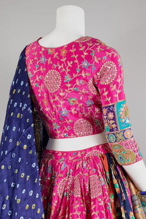 Lavish Multicolor Navratri Chaniya Choli with Silk Weaving Work