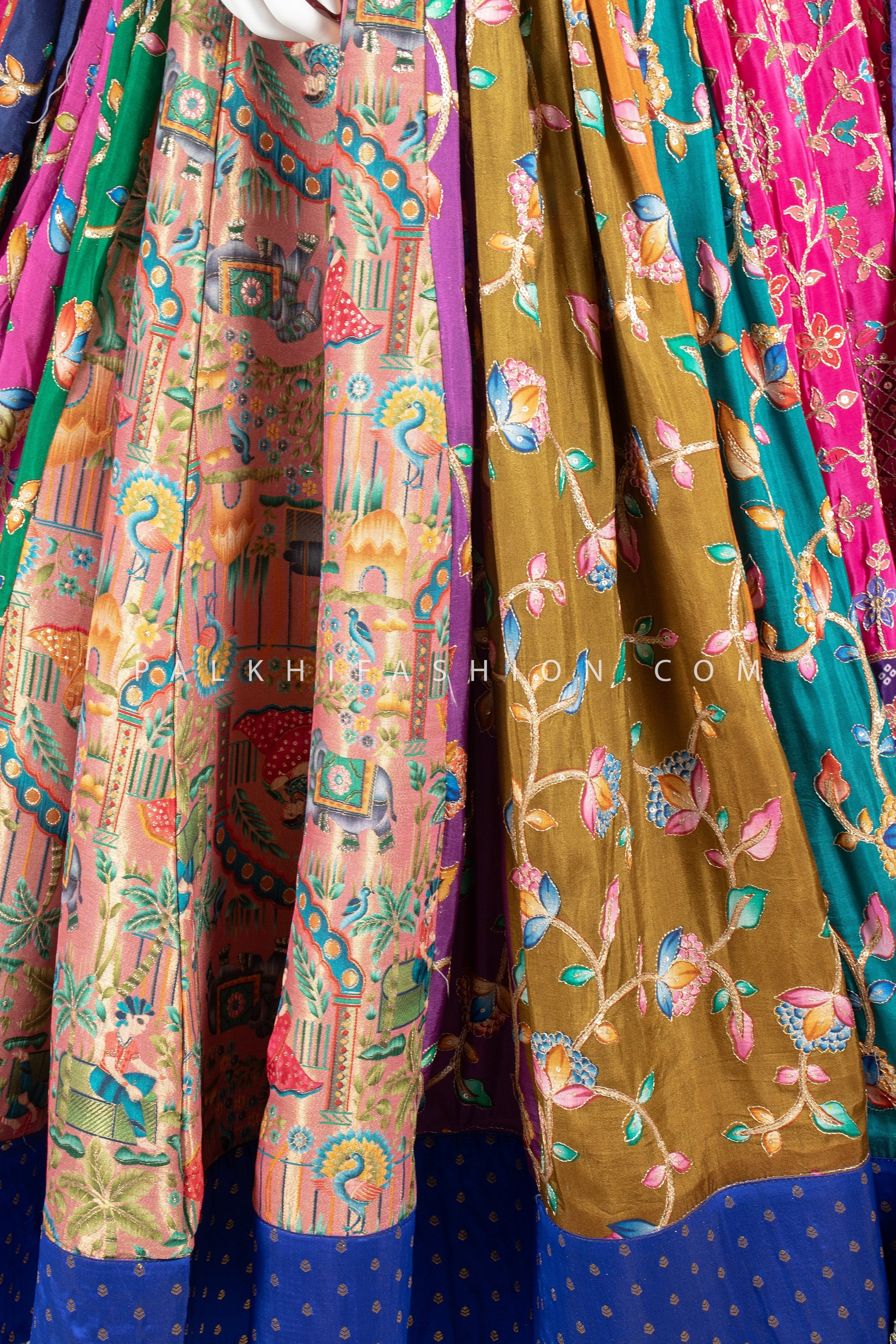 Lavish Multicolor Navratri Chaniya Choli with Silk Weaving Work