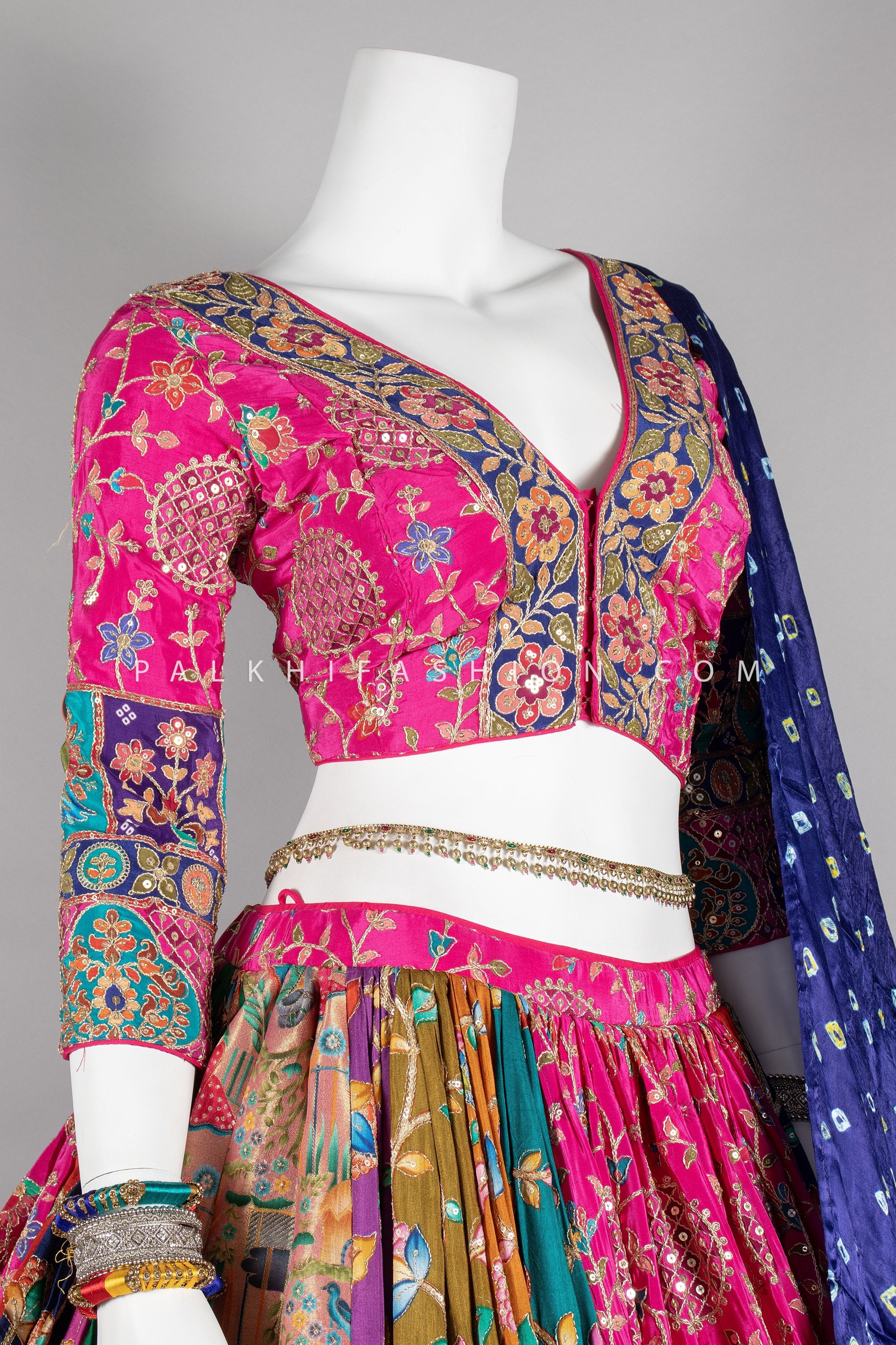 Lavish Multicolor Navratri Chaniya Choli with Silk Weaving Work