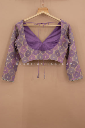 Lilac Noor: Pastel Lilac Banarasi Jaal Designer Lehenga Set – Palkhi USA