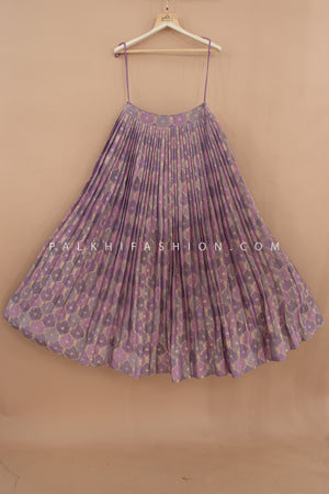 Lilac Noor: Pastel Lilac Banarasi Jaal Designer Lehenga Set – Palkhi USA