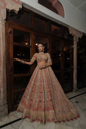 Majestic Allure: Exquisite Designer Lehenga Choli with Handcrafted Embellishments