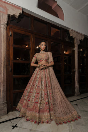 Majestic Allure: Exquisite Designer Lehenga Choli with Handcrafted Embellishments