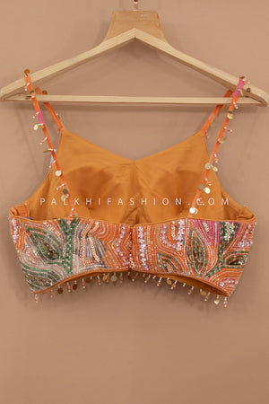 🧡 Marigold Bloom: Light Orange Designer Lehenga Choli with Embellished Blouse – Palkhi Fashion